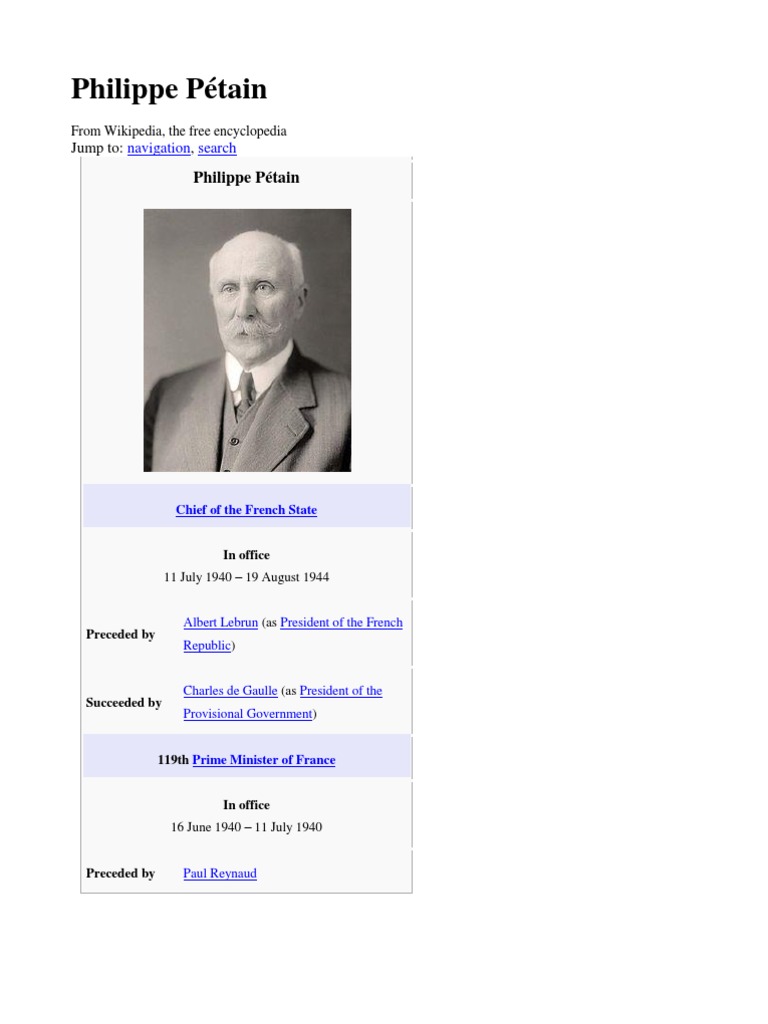 Philippe Petain And De Gaulle Vichy France Military