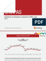Estadísticas de trabajadores asegurados al IMSS en Chiapas. Junio 2013.