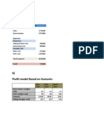 Task 2 A) : Profit Model For One Year Sales 3735000