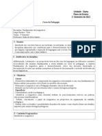 Plano de Ensino Fund. Linguistica