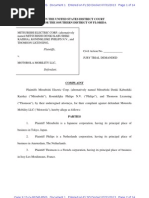 13-07-31 Mitsubishi Philips Thomson Complaint Against Motorola Mobility