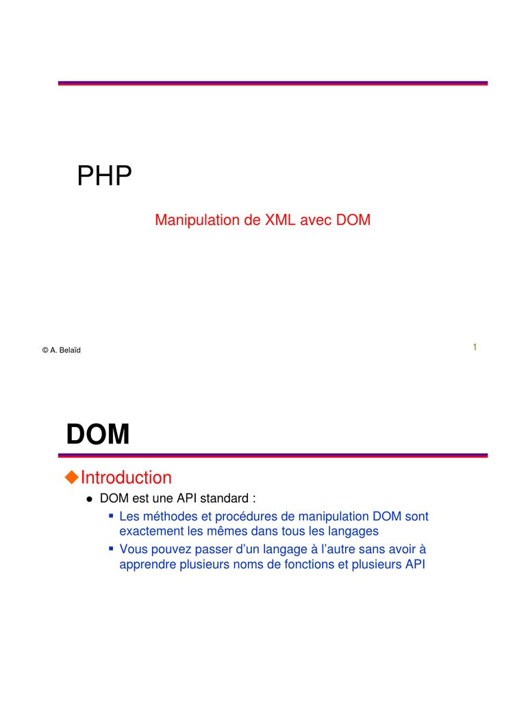 Manipulation XML avec PHP DOM | PDF | Modèle d'objet de document | XML