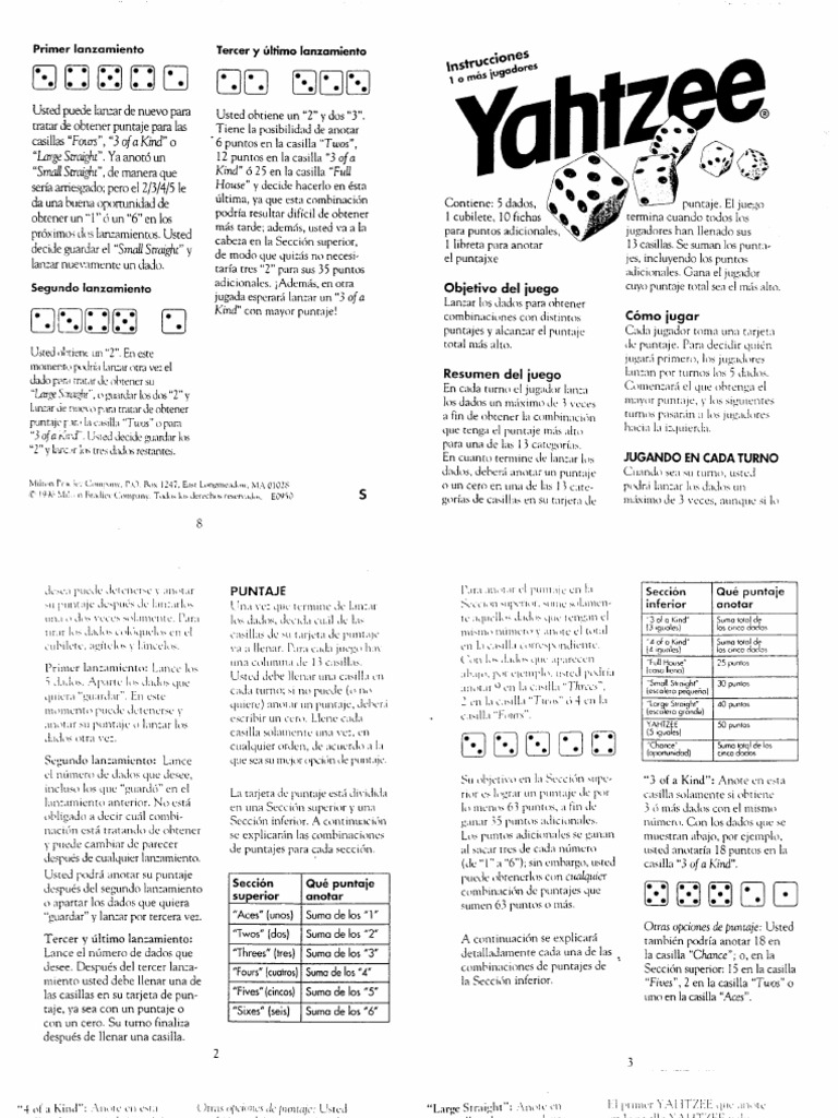 Image Result For Printable Yahtzee Rules Pdf Yahtzee Score Card Free 