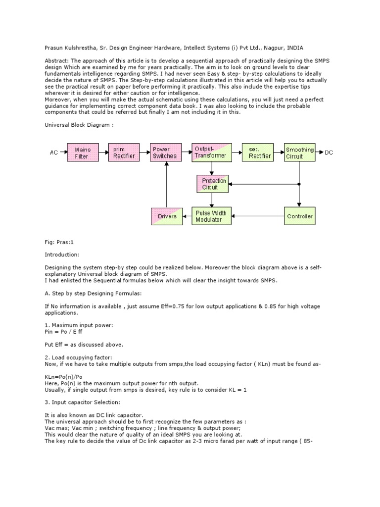 Step-by-Step SMPS Design Guide | PDF | Capacitor | Rectifier