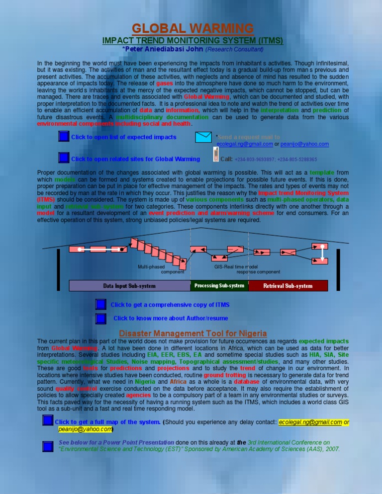 Global Warming Impact Monitoring System | PDF | Global Warming ...