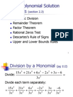 Polynomial Solution Methods