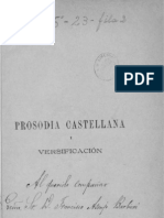 Benot, Eduardo. Prosodia Castellana y Versificación I