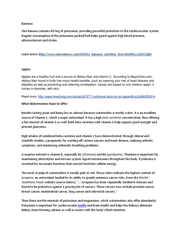 A Comparative Analysis of the Nutritional Components and Health