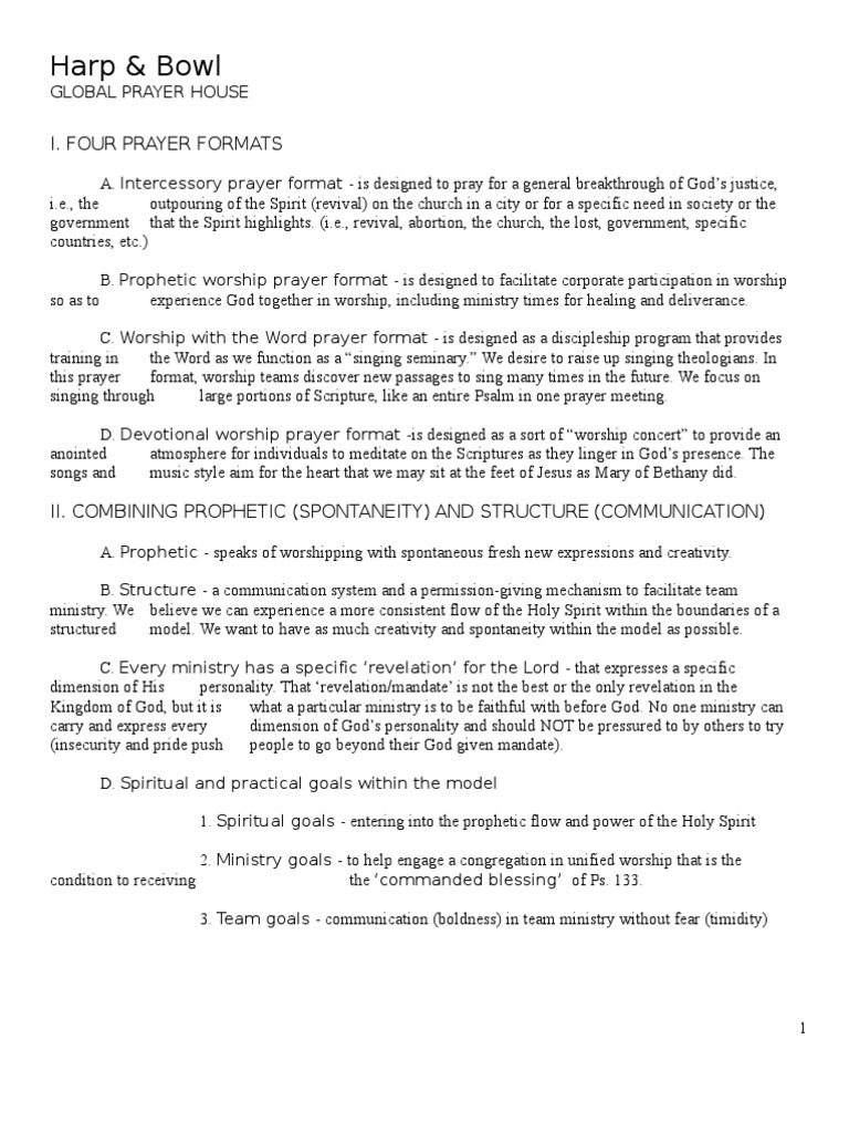 Harp Bowl Teaching Pdf Intercession Singing