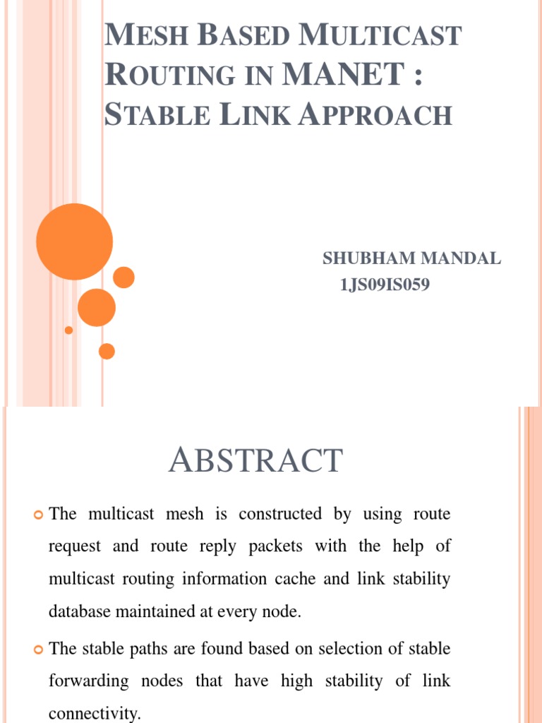 MANET Stable Link Multicast Routing | PDF | Wireless Ad Hoc Network ...