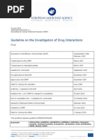 2012 EMA Guideline On The Investigation of Drug Interactions