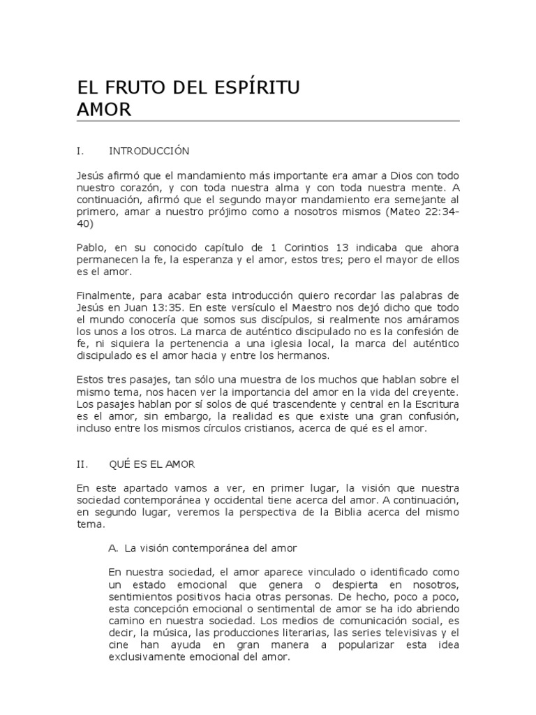 18 - El Fruto Del Espirítu - Amor | PDF | Relaciones personales ...