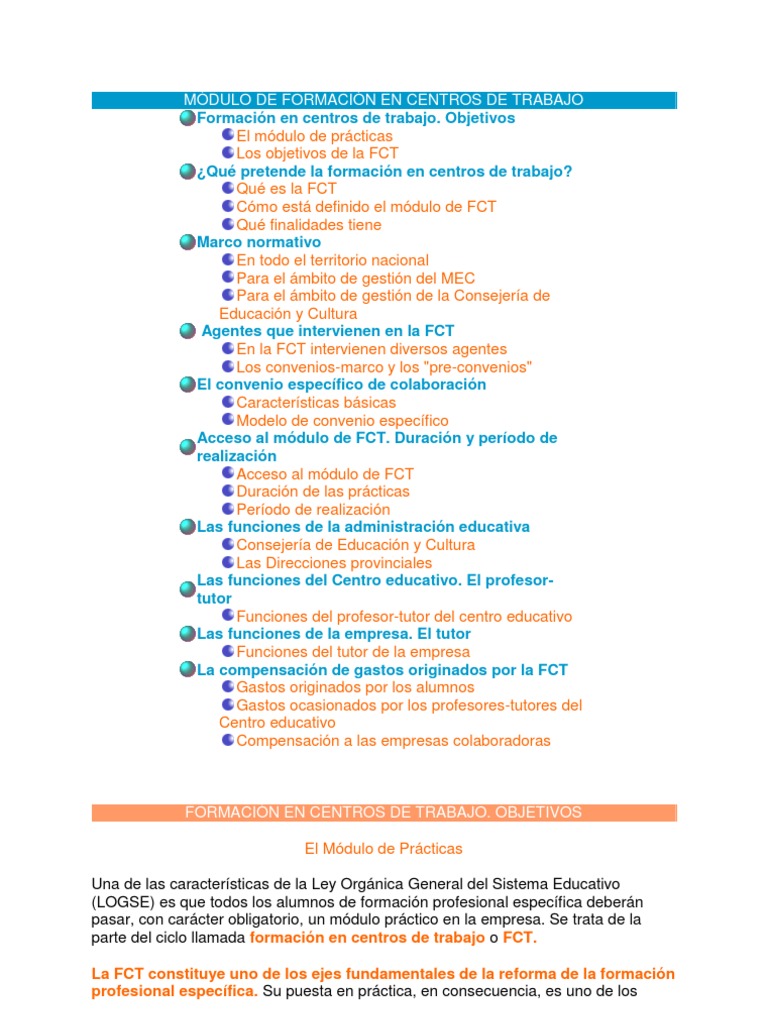 Módulo de Formación en Centros de Trabajo | PDF | Derecho laboral ...