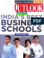 Outlook MDRA B School Ranking 2011