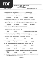 Multiple Choice Questions Class Viii: Geometry