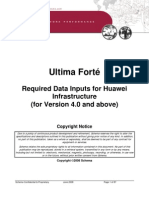 Ultima Forté Required Data Inputs For Huawei Infrastructure