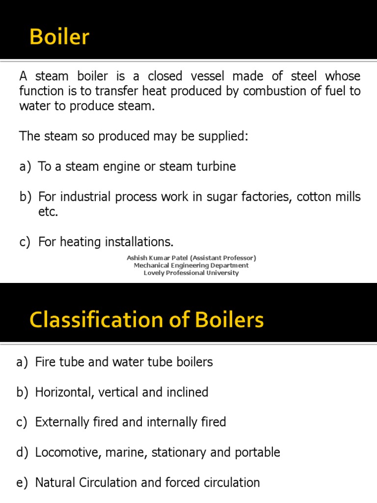 Overview of Steam Boiler Types | PDF | Steam Engine | Boiler