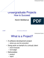 Undergraduate Projects: How To Succeed