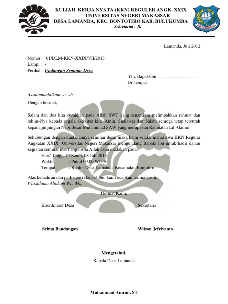 87 Contoh Undangan Acara Kkn Gratis Terbaru