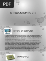 Introduction To C++