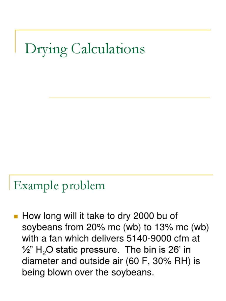 Soybean Drying Calculations Guide | PDF
