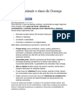 Como diminuir o risco de Doença Cardíaca