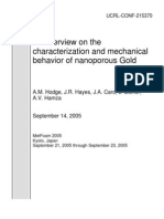An Overview on the Characterization and Mechanical Behavior of Nanoporous Gold