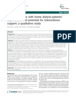 Choosing To Live With Home Dialysis-Patients ' Experiences and Potential For Telemedicine Support: A Qualitative Study