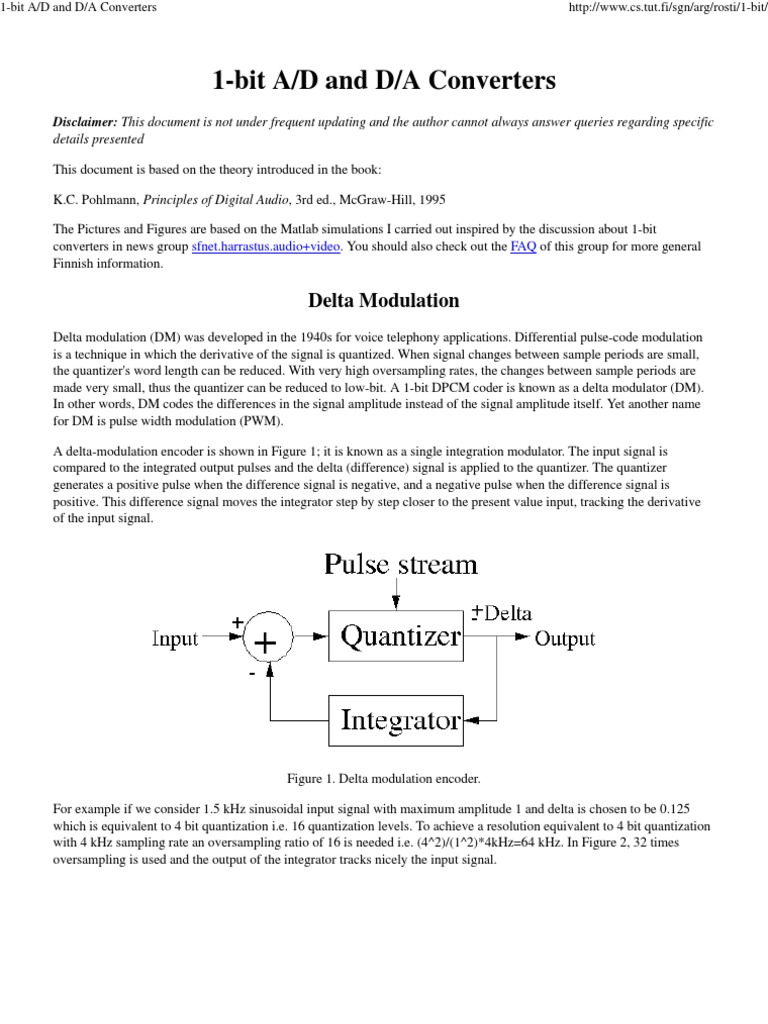 1Bit A D and D A Converters PDF Sampling (Signal Processing
