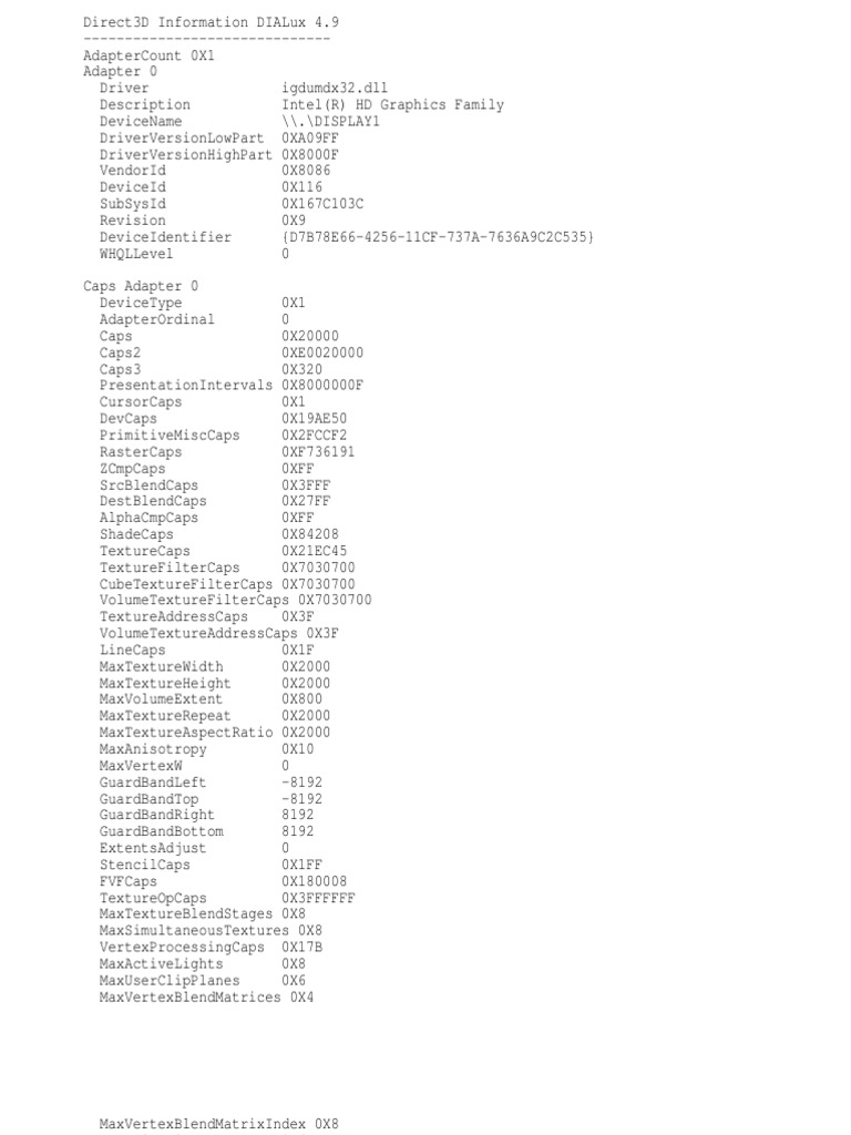 DIALux Direct3D Information | PDF | Operating System Technology ...