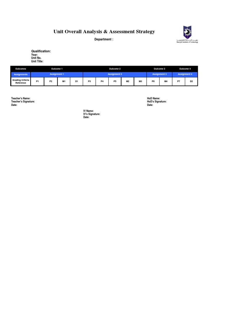 10 Unit Assessment Strategy (Auto-ABC1A) | PDF