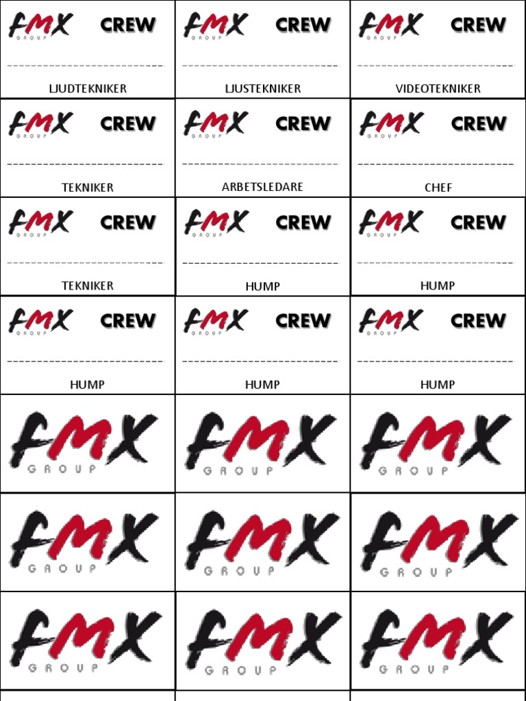 Crew Crew Crew: Ljustekniker Videotekniker Ljudtekniker | PDF