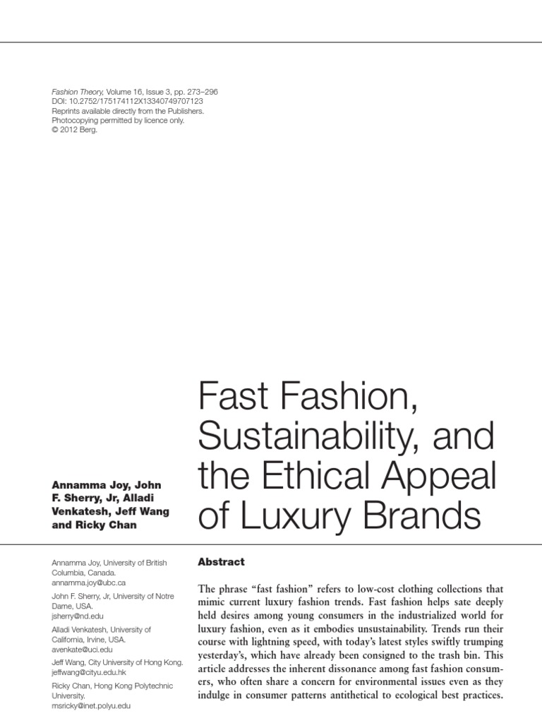 Fast Fashion Sustainability Pdf Fashion Sustainability