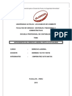 TRABAJO Historia Del Derecho Laboral Trabajo PERU