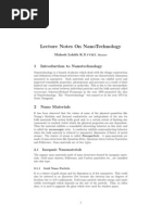 Lecture Notes On Nanotechnology