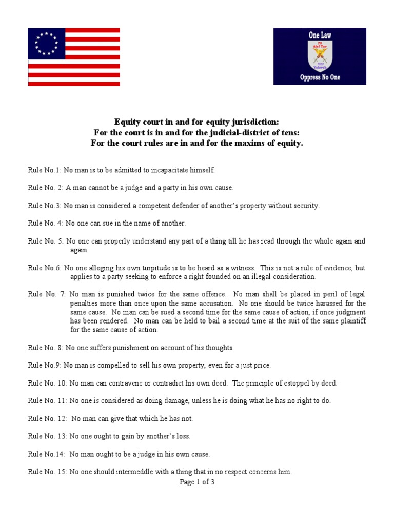 Equity Court Court Rules PDF Equity (Law) Lawsuit