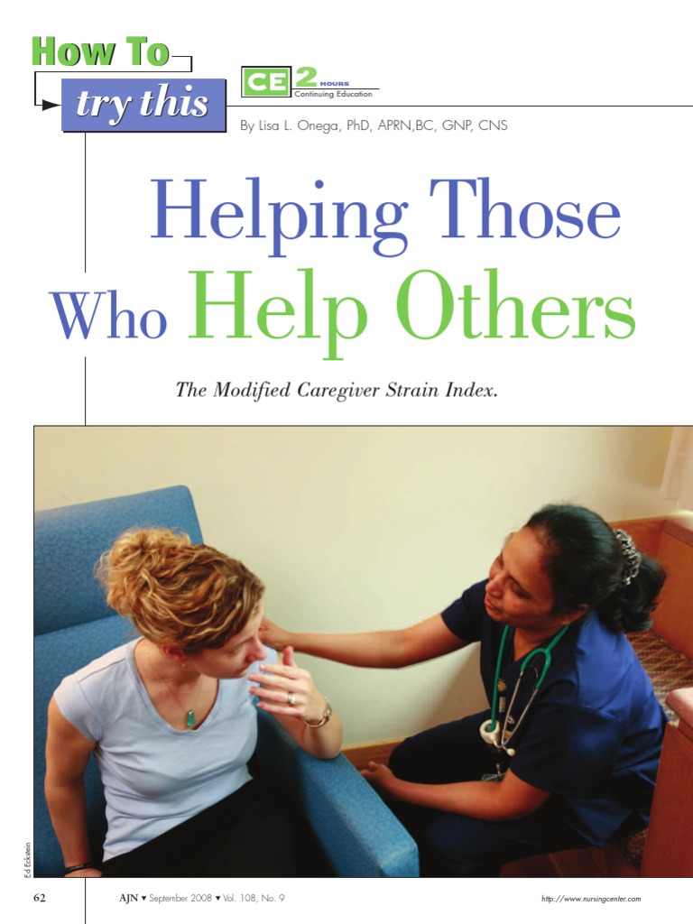 Helping Those Who Help Others - The Modified Caregiver Strain Index