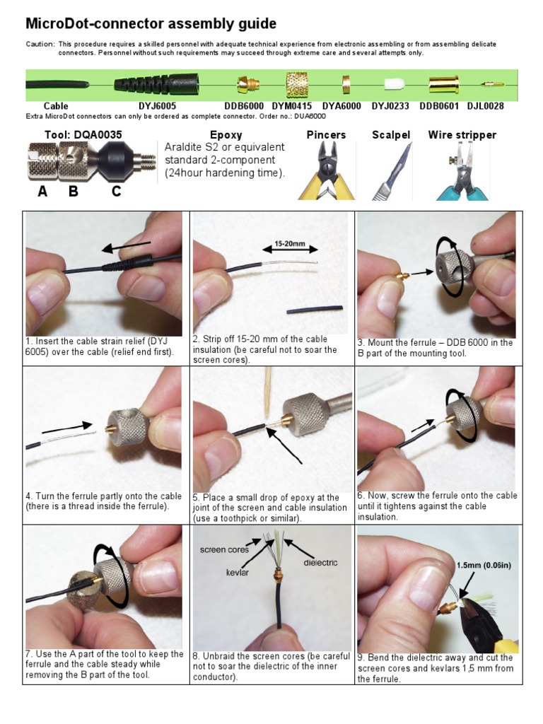 Microdot Connector Assembly Guide | PDF | Cable | Electrical Connector