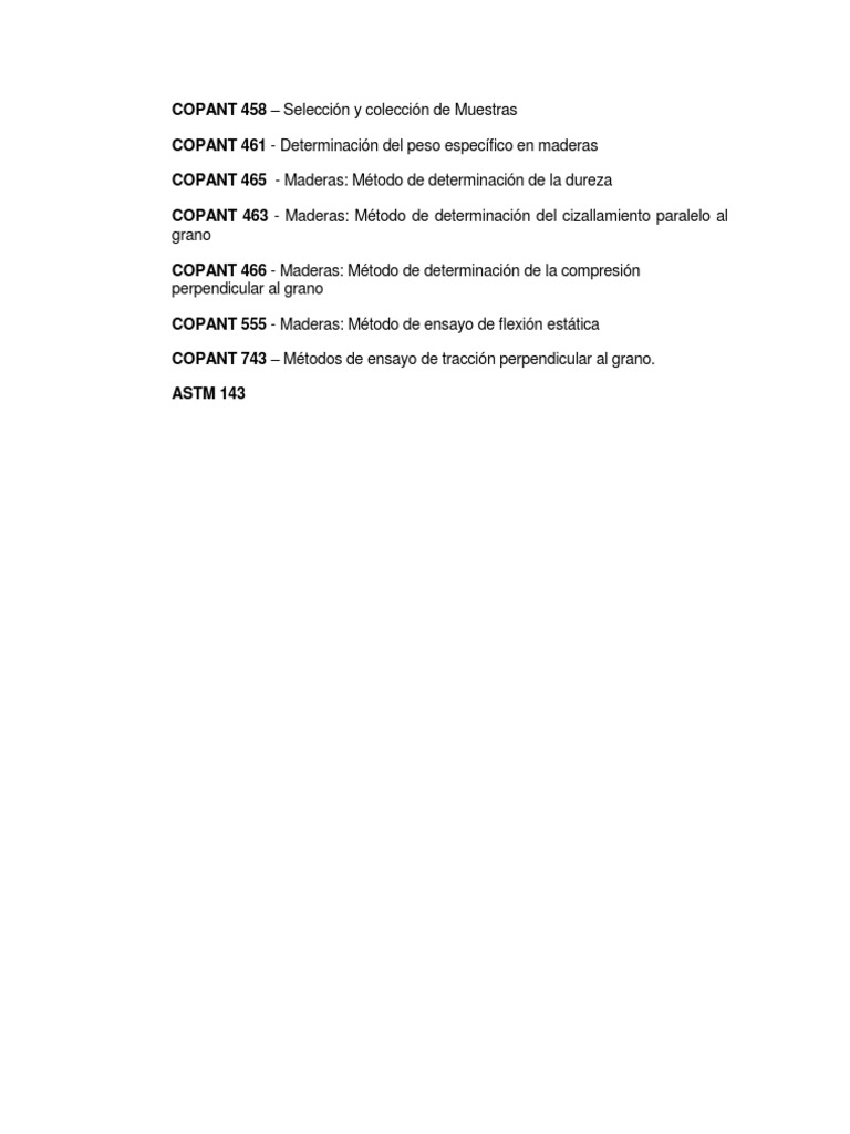 Normas COPANT para Maderas | PDF