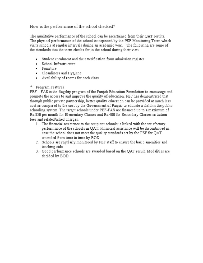 School Performance Evaluation Standards | PDF