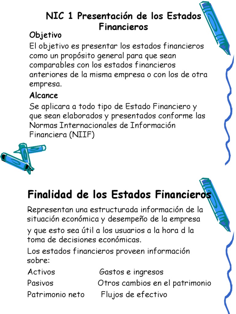 NIC 1 Presentacin de Los Estados Financieros | PDF | normas ...
