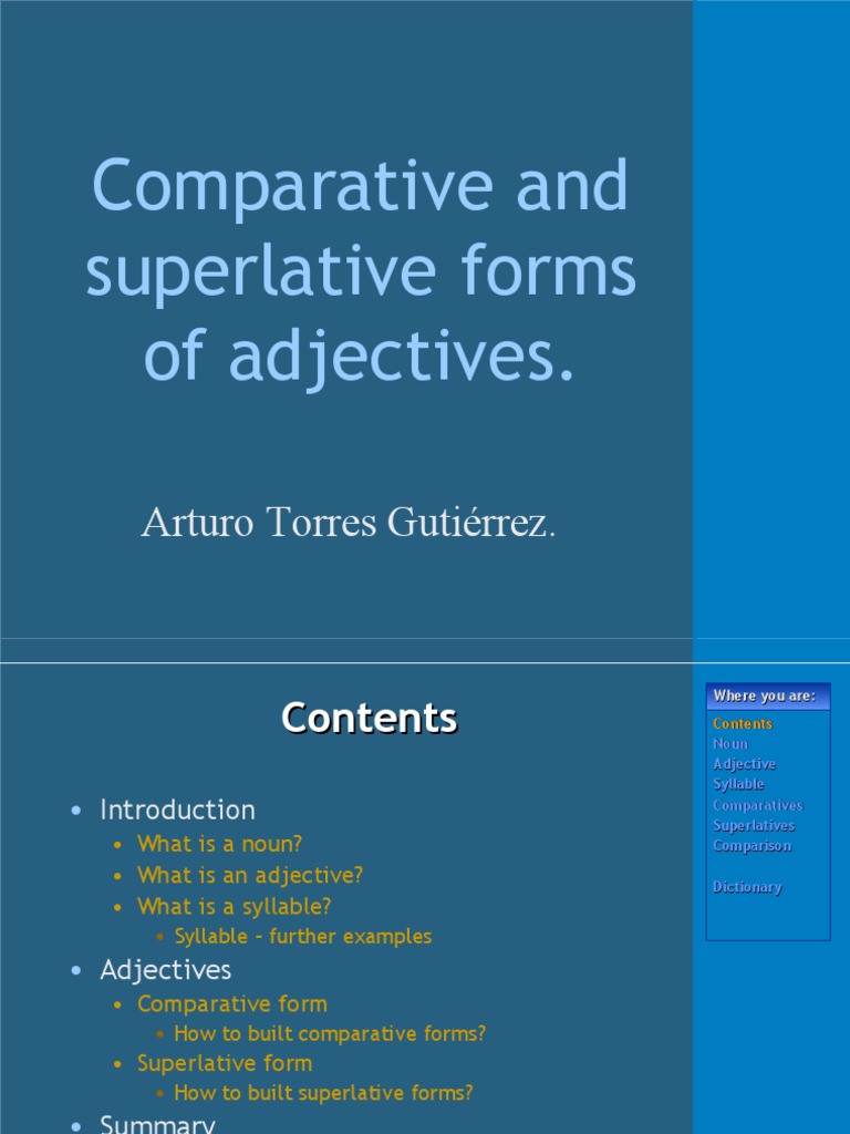 Comparative and Superlative Adjectives | PDF | Adjective | Linguistics