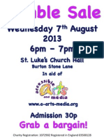 Jumble Sale Wednesday 7th August 6-7pm