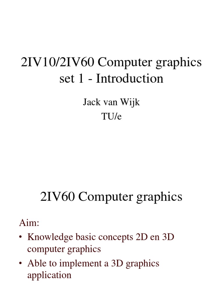 2IV60 Intro | PDF | Computer Graphics | Visualization (Graphics)