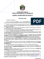 Prova Secretaario de Escola