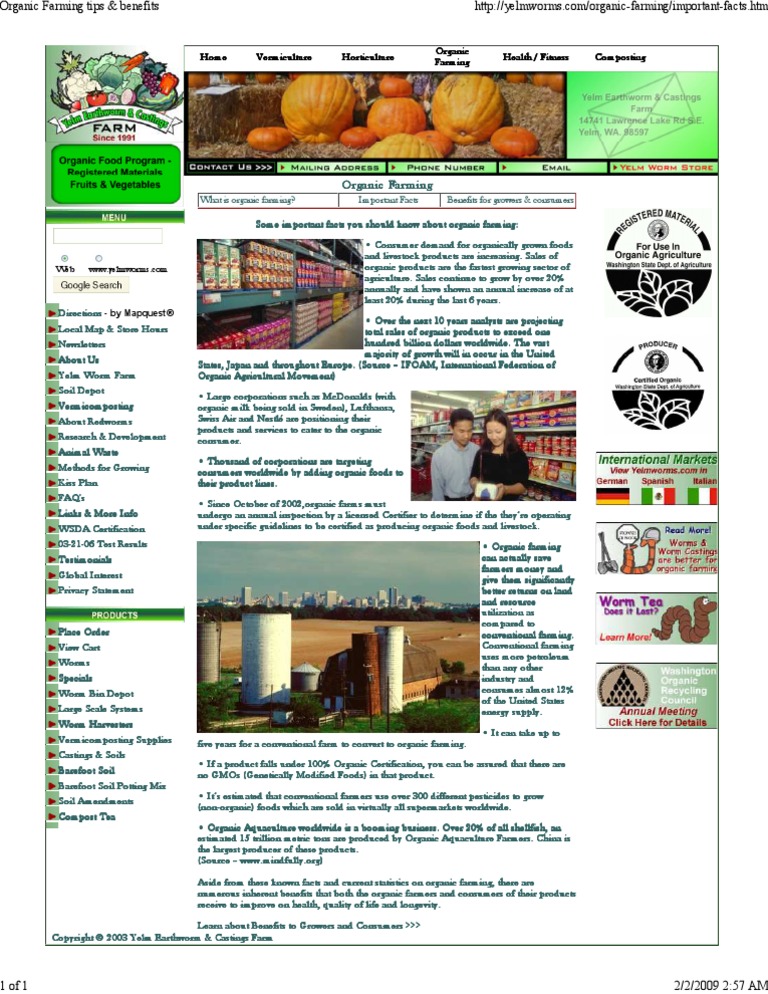Organic Farming Important Facts | PDF | Organic Farming | Organic Foods