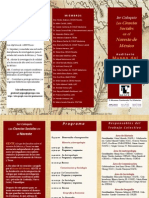 1er. Coloquio Las Ciencias Sociales en el Noreste de México [PROGRAMA]