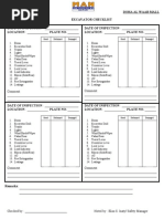 Excavator Pre Use Inspection Checklist - 