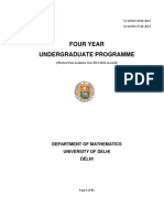 Mathematics FYUP Syllabus Delhi University