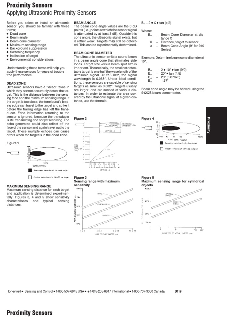 Proximity Sensors PDF Ultrasound Sensor